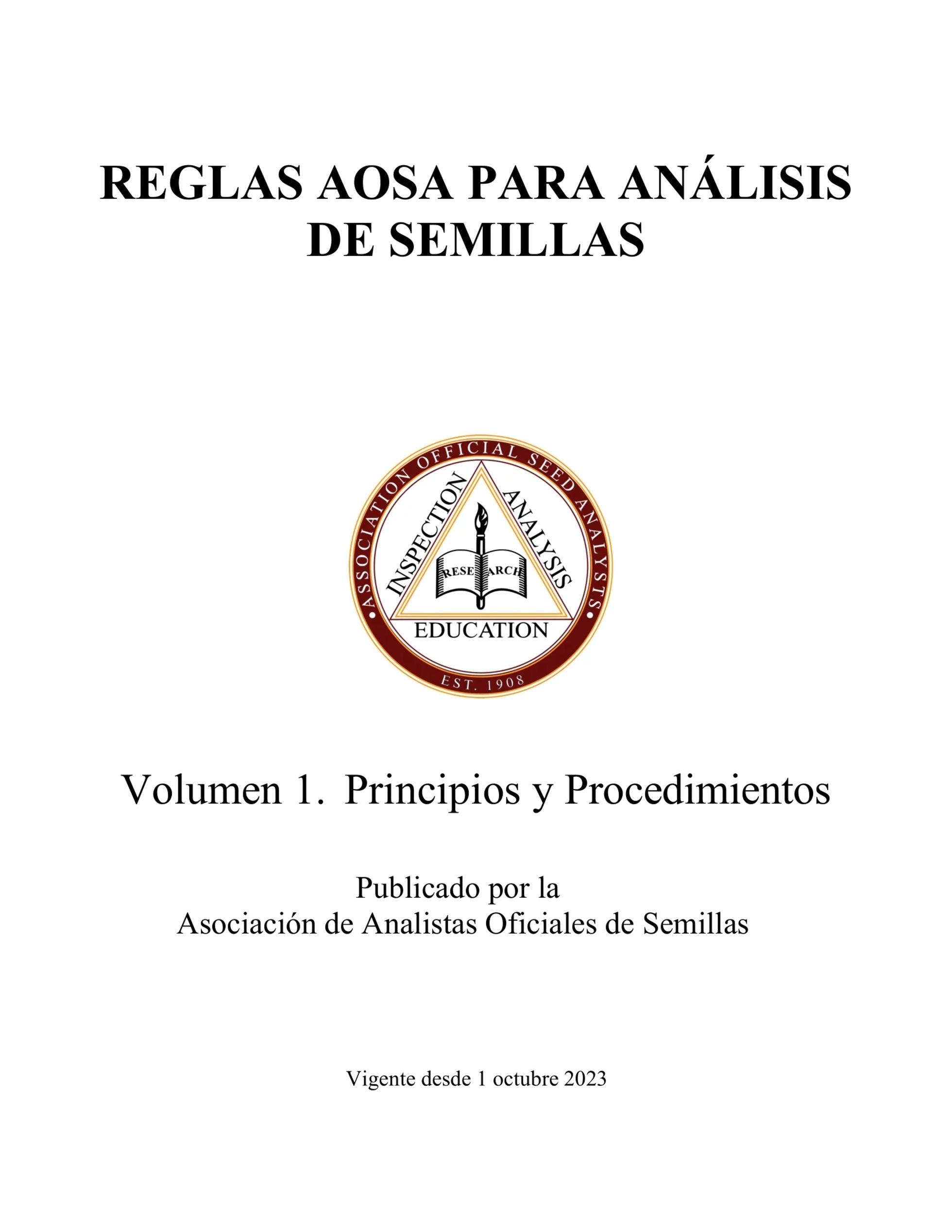 2023 AOSA Spanish Rules Volumen 1. Principios y Procedimientos